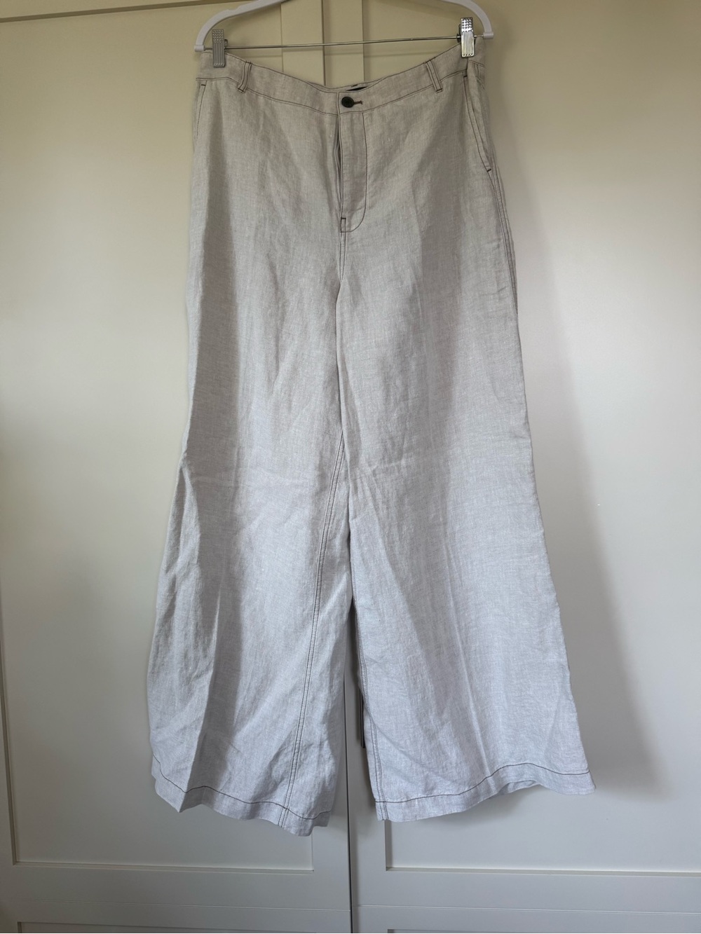 Madewell - The Zoe Relaxed wide pant in 100 linen - NWOT 
Color - Oat